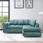 LORVANI Fabric 4 Seater L Shaped Scatterback Corner Sofa - Teal, Right Hand Facing