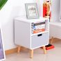 Wooden Bedside Table With Drawer in Scandinavian Nordic Style