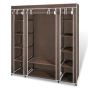 Fabric Wardrobe with Compartments and Rods 45x150x176cm Brown