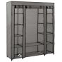 Wardrobe with Compartments and Rods Grey 150x45x176cm Fabric