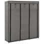 Wardrobe with Compartments and Rods Grey 150x45x175cm Fabric