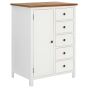 Wardrobe 76x52x105cm Solid Wood Oak White - Xilin