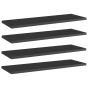 Bookshelf Boards 4 pcs High Gloss Black 60x20x1.5 cm Engineered Wood