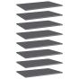 Bookshelf Boards 8 pcs High Gloss Grey 60x40x1.5 cm Engineered Wood