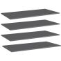 Bookshelf Boards 4 pcs High Gloss Grey 80x20x1.5 cm Engineered Wood