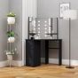 Corner Dressing Table with LED Black 111x54x141.5cm