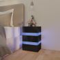 LED Bedside Cabinet High Gloss Black 45x35x67cm Engineered Wood