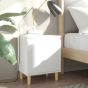 Bed Cabinet with Solid Wood Legs White 40x30x50cm - Aspen