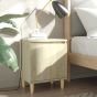 Bed Cabinets with Solid Wood Legs 2 pcs Sonoma Oak 40x30x50cm - Rowan