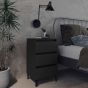 Bed Cabinet with Metal Legs Black 40x35x69cm