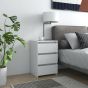 Bed Cabinet White 40x35x62.5cm Engineered Wood