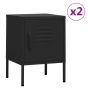 Nightstands 2 pcs Black 35x35x51cm Steel - Aven