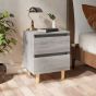 Bed Cabinets with Solid Wood Legs 2 pcs Grey Sonoma 40x35x50cm