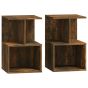 Bedside Cabinets 2 pcs Smoked Oak 35x35x55cm Engineered Wood
