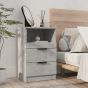 Bedside Cabinet Concrete Grey Engineered Wood - Peche