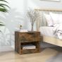 Bedside Cabinet Smoked Oak Engineered Wood - Chen