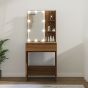 Dressing Table with LED Brown Oak 60x40x140cm