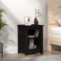 Bedside Cabinet Black 40x35x55cm Solid Wood Pine
