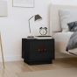 Bedside Cabinet Black 40x34x35cm Solid Wood Pine