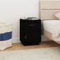 Bedside Cabinet Black 40x34x55cm Solid Wood Pine - Chen