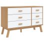 Oak Finish Chest of Drawers - BALDO Large Chest 6 Drawers