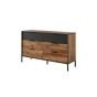 Oak Finish Chest of Drawers - MONTAGUE Large Chest 6 Drawers