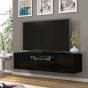 AURIELLE TV Cabinet Black Gloss with LED 150cm