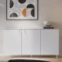 MILAVORO 3 Door Sideboard Cabinet White Matt 151cm