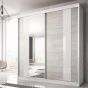 Malta-32 Sliding Mirror Door Wardrobe 183cm - White Matt