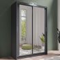 Avant 150cm Full Mirrored Sliding Wardrobe - Grey
