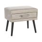 Faux Leather Side Table Beige EUROSTAR