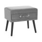 Velvet Side Table Grey EUROSTAR