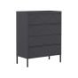 4 Drawer Metal Chest Black MATANA