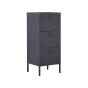 3 Drawer Metal  Storage Cabinet Black WOSTOK