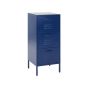 3 Drawer Metal Storage Cabinet Navy Blue WOSTOK