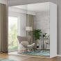 Giovany 2 Door Sliding Wardrobe - White Black and Grey - 3 Sizes