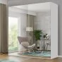 Giovany 2 Door Sliding Wardrobe - White Black and Grey - 3 Sizes