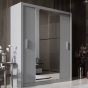 Bravo-03 Sliding Door Mirror Wardrobe 180cm - Grey Matt