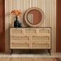 Croxley Rattan Design 7 Drawer Chest - Black