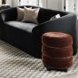 ENA Velvet Footstool - Brandy