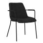 CARLOW Black Dining Chair with Arms Black Legs-Set of 2