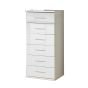 White Chest of Drawers - CALLISTO Tallboy Medium Chest  6 Drawers