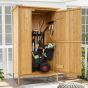 Garden Storage - 5 — 3 Feet Outdoor Storage Cabinet with Asphalt Roof and 3 Shelves-Natural