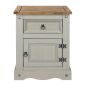 Corona 1 Door 1 Drawer Bedside Cabinet - Grey