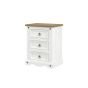 Corona 3 Drawer Bedside Cabinet - White
