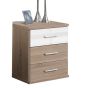 Gema 3 Drawer Bedside Chest - Oak and White Gloss