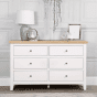 White Chest of Drawers - TAUNTON Large Chest  6 Drawers  Double Chest