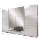 Landscape 4 Door 350cm Mirrored Sliding Wardrobe - White