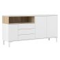 Roomers Sideboard 3 Drawers 3 Doors in White and Oak - White and Oak