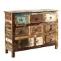 Oak Finish Chest of Drawers - CASTRIES Large Chest  9 Drawers  Double Chest